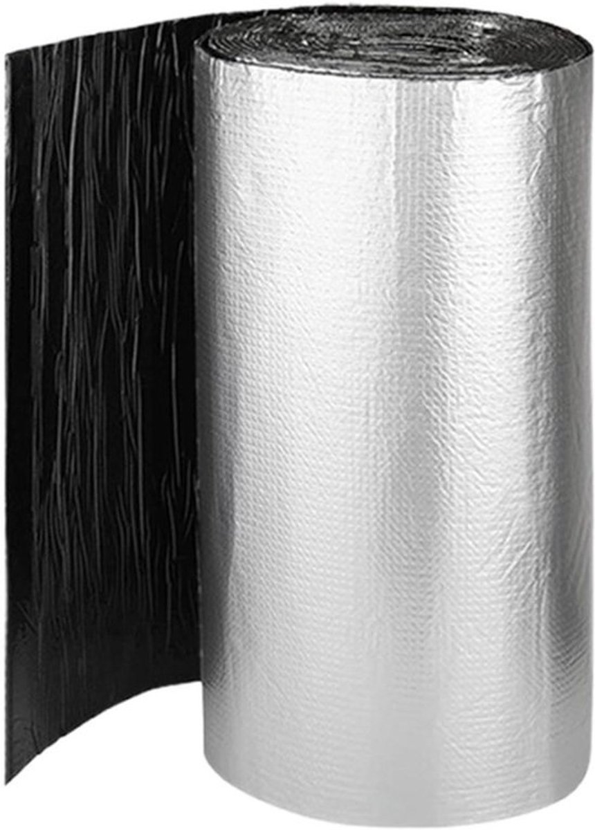 Geluidsisolatiemat - Trillingsdemper Isolatierol - Voertuig Geluidsisolatie - Zelfklevend Peel-and-Stick - 200 x 51 cm - Aluminium