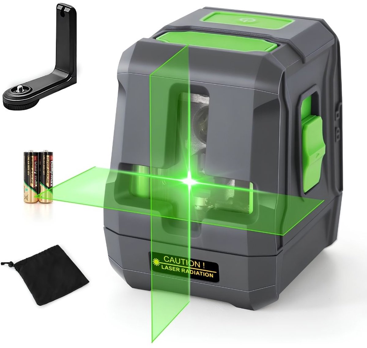 TYR® Kruislijnlaser - Zelfnivellerend - Kruislijnlaser met Statief - Grijs - 9cm x 8cm x 1cm