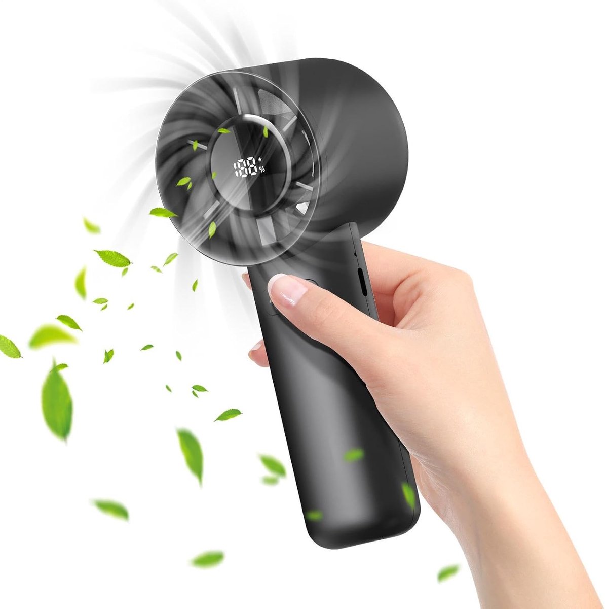 Onmisbaar item Geschikt voor de zomer - Geschikt voor op reis, buitengebruik en als cadeau - Draagbare mini-reisfan - Handventilator op zakformaat - USB-oplaadbaar - Handventilator voor verkoeling - Krachtige luchtstroom op hoge snelheid - Zwart