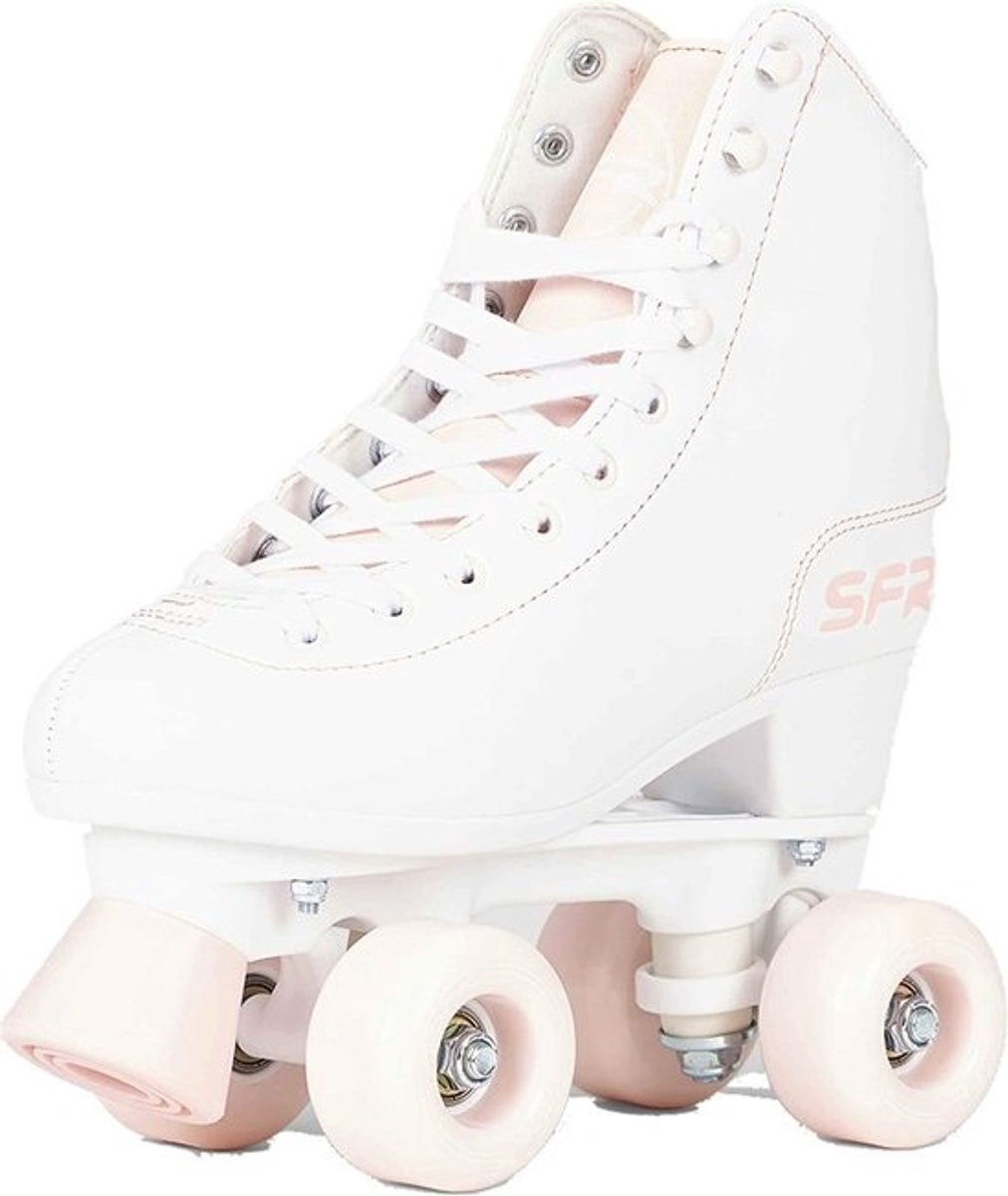 Verstelbare Quad Skates voor Kinderen en Tieners, Wit/Roze
