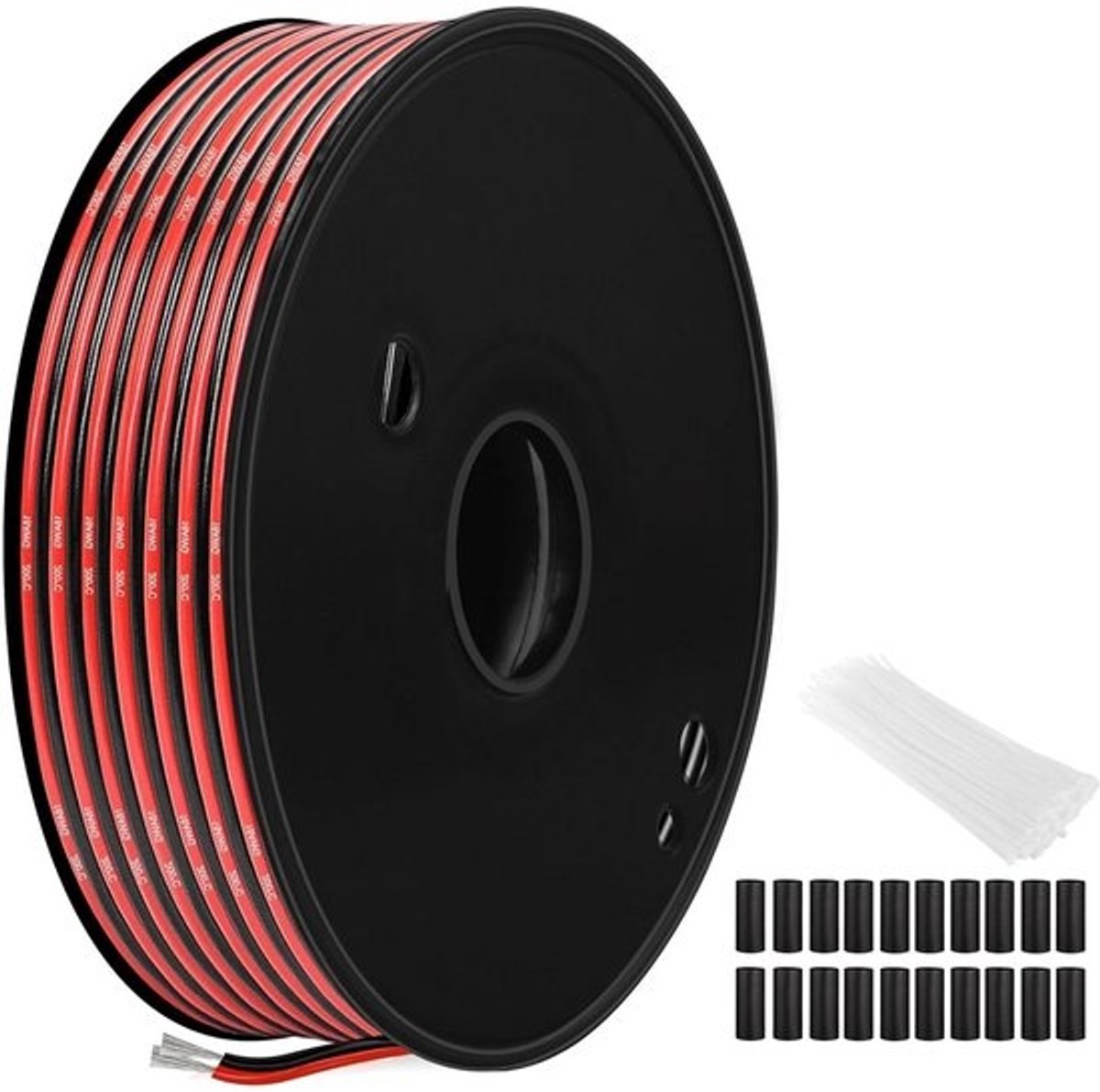 Siliconen Kabel - Flexibele Draad - Elektrische Projecten - Hoge Temperatuur - 25 Meter - Rood Zwart