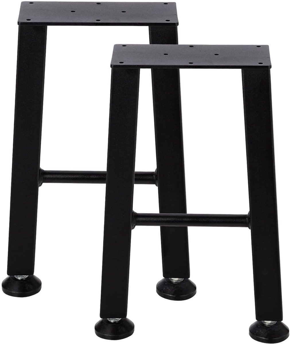 Industriële Tafelpoten X-vorm - Set van 2 - Zwart Gepoedercoat Staal - Hoogte 71 cm - Modern Tafelonderstel voor Eettafel & Bureau - DIY