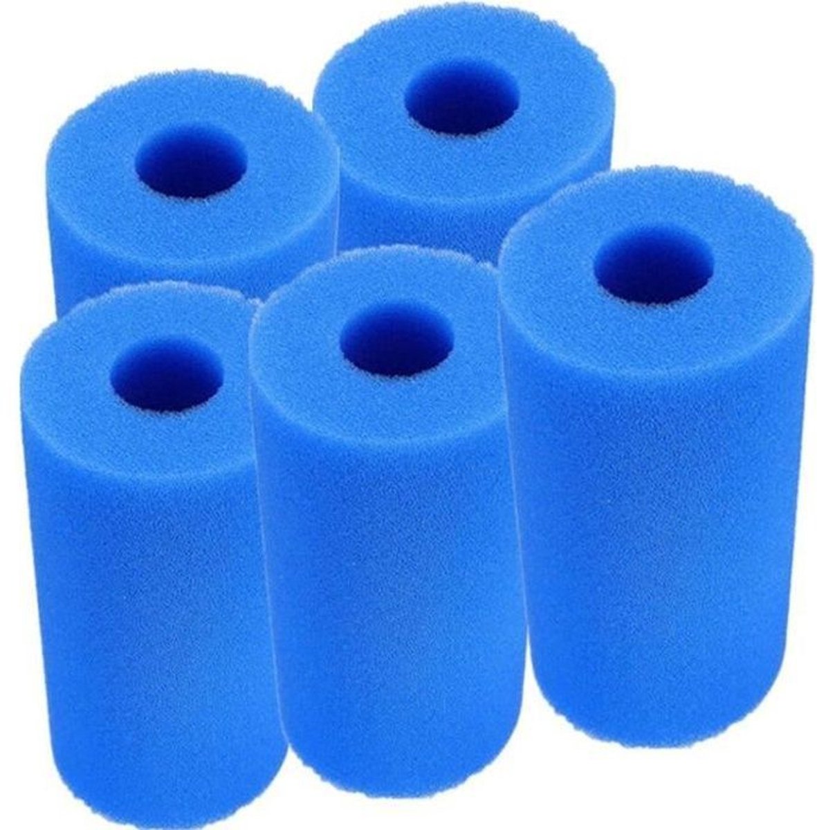 Geschikt voor Intex Type A zwembaden. Wasbaar filter - 5 stuks - Sponsfilterpatroon - Blauw