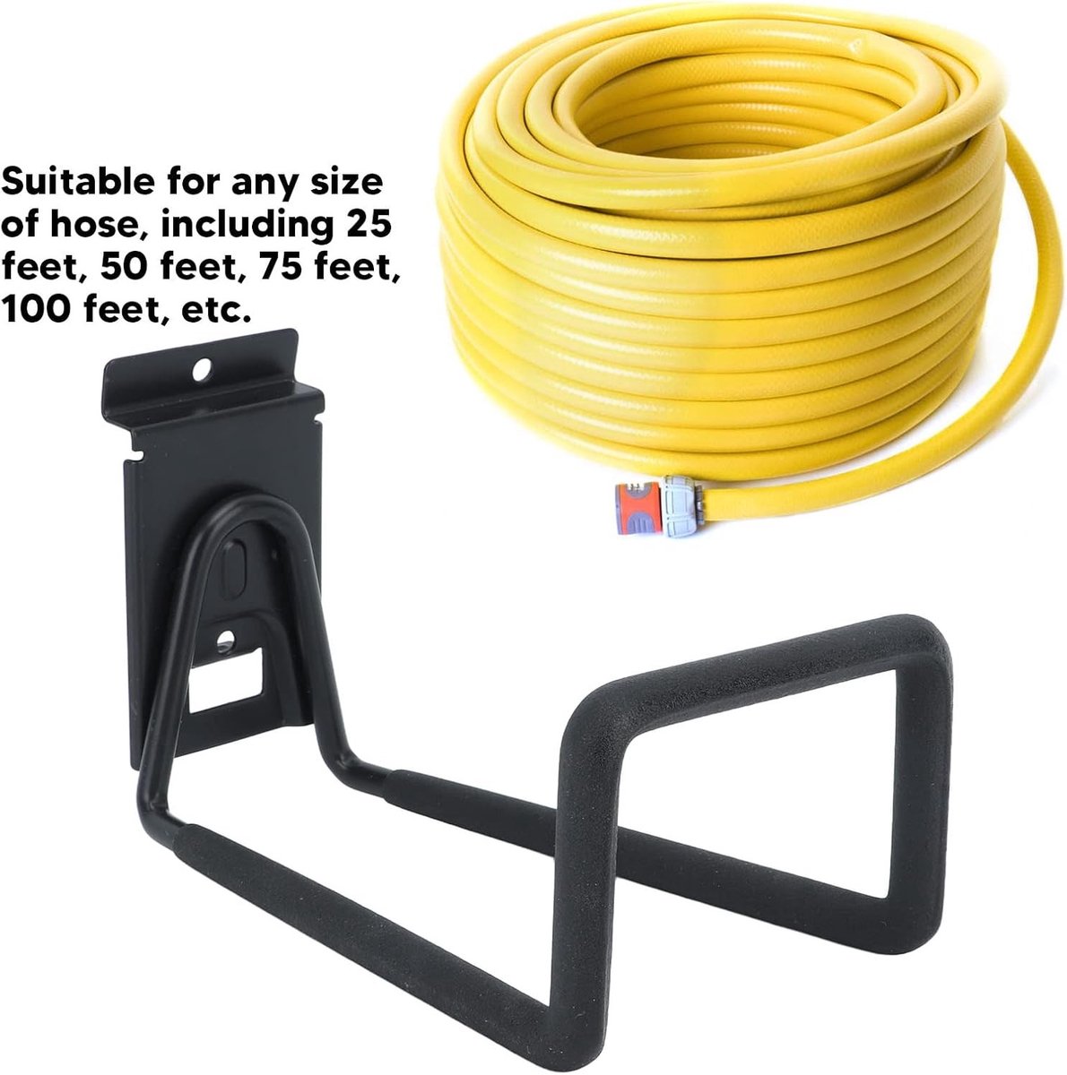 Tuinslanghouder - Zwart - 21 x 11,5 x 12 cm - Ruimtebesparende Wandgemonteerde Slanghaak voor Tuin en Garage