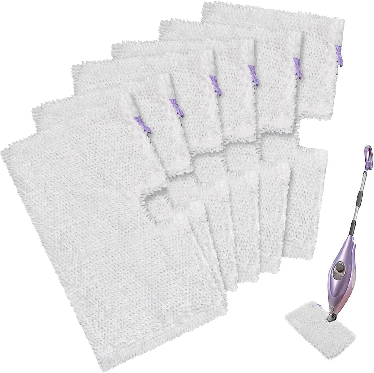Set van 6 herbruikbare vervangende microvezel stoommoppads- geschikt voor Shark S3500‑serie- S3501- S3601- S3550- S3901- SE450 stoommoppen- voor grondige vloerreiniging