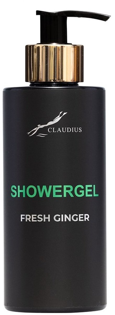 Showergel Fresh Ginger 300 ml - met gouden pomp - zwarte fles