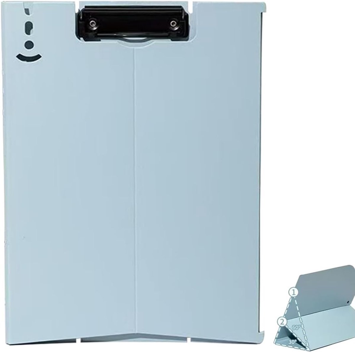 A4 Clipboard met Plastic Clip, Staande Clipboards voor Kantoor, Studenten en Docenten, 31.5cm x 23cm - Lichtblauw en Duurzaam