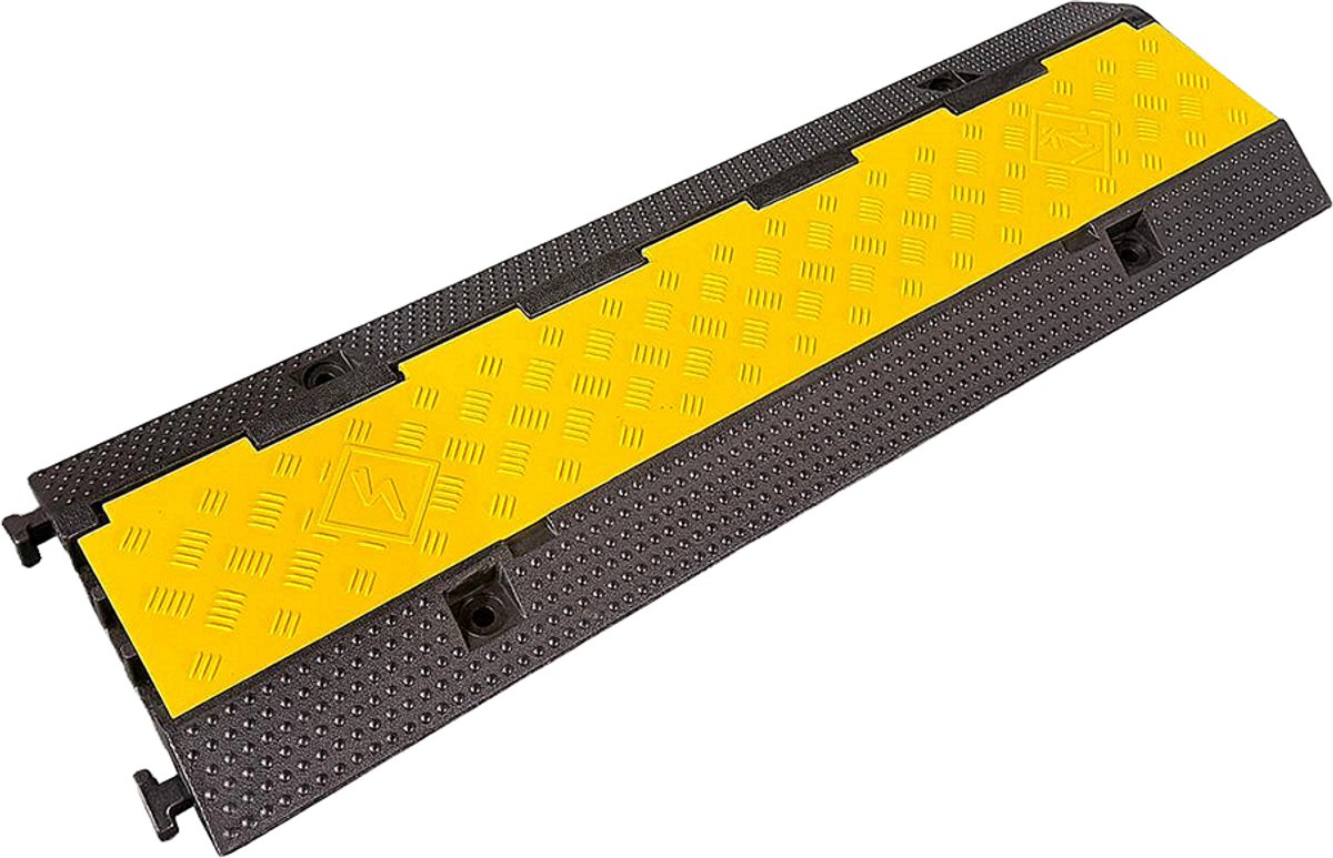 Kabelbrug Recht 3-Kanaals - 100 × 30 × 4,5 cm - Zwart/Geel