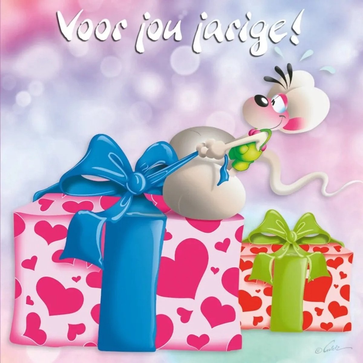Diddl - 3d- hologram wenskaart - Voor jou jarige!