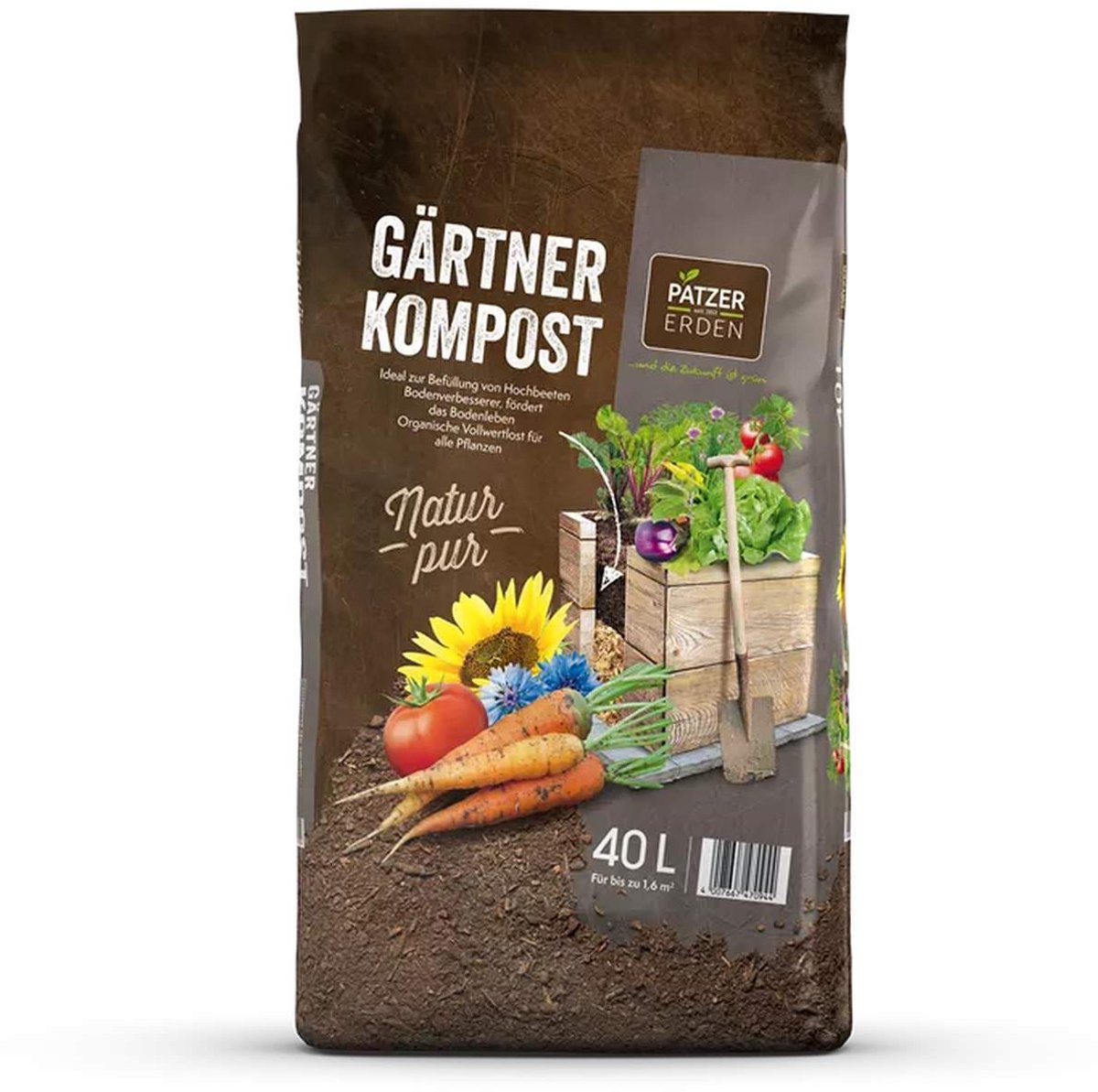 PATZER NATUR PUR Tuiniers-Compost - 40 liter