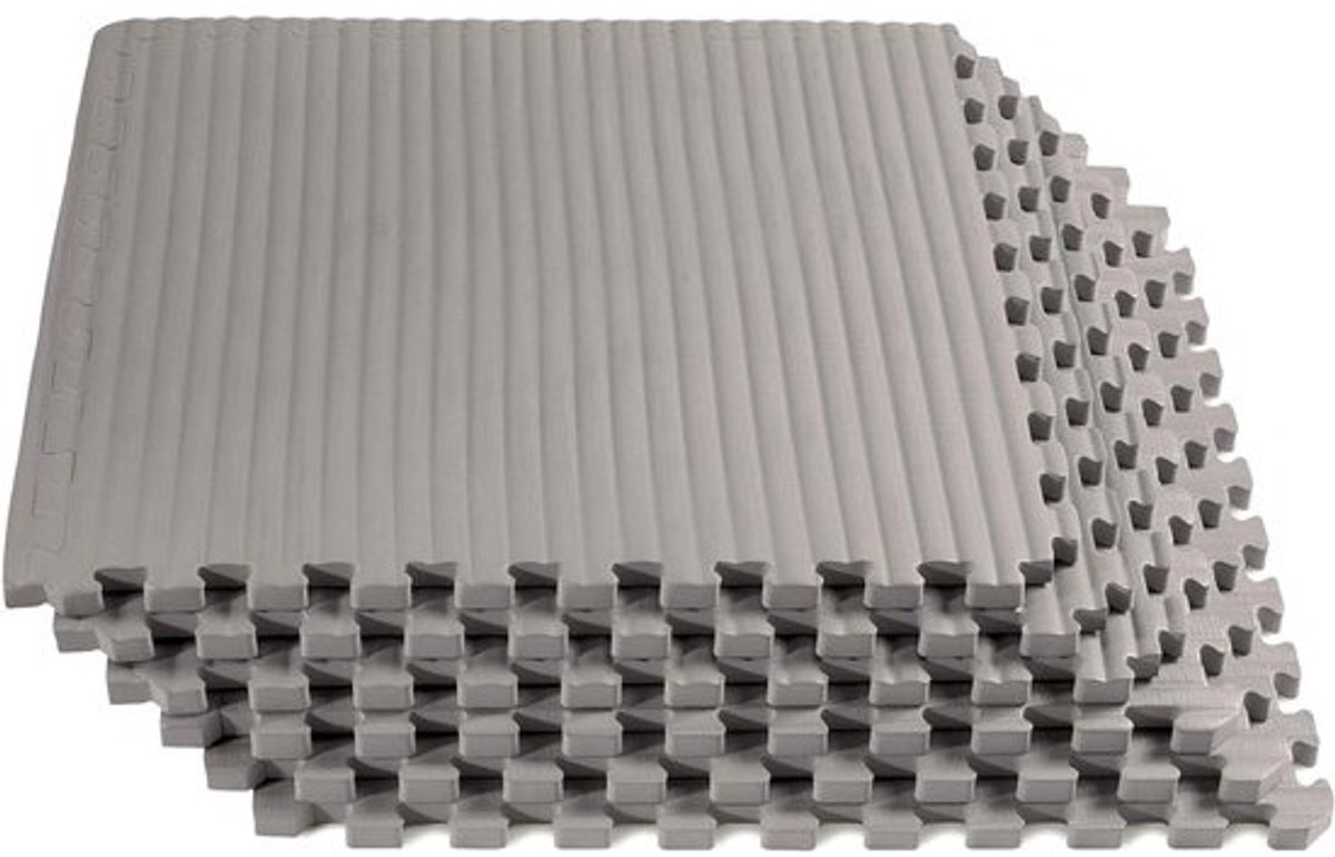 Vechtsport Mat - Tatami Vloertegels - Sporten en Trainen - Geribbeld Tatami Oppervlak - 3/4 inch dik - Lichtgrijs