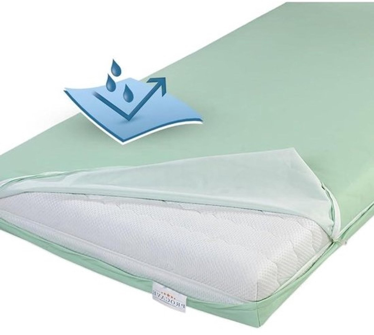 Waterdichte matrashoes - Matrasbeschermer overtrek - Hygiënisch slapen - Ademend en afwasbaar - 180x220 cm - Groen