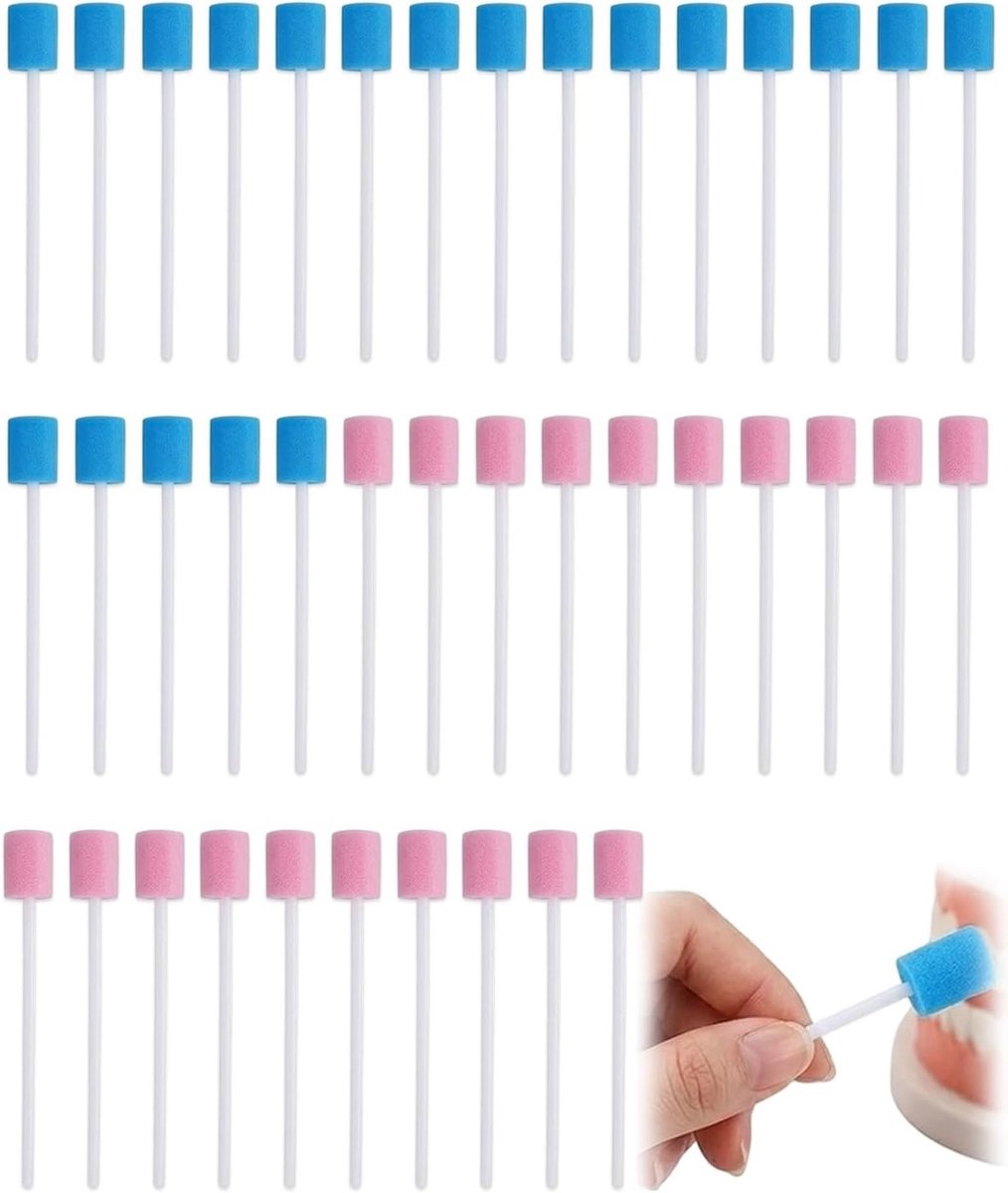 Grondige en krasvrije reiniging met 40 stuks reinigingspons in blauw en roze voor flessen, glazen, keuken en badkamer