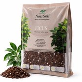 Norrsoil Ficus Potgrond 5L – Premium Turfvrije Potgrond met Kokosvezel & Wormenmest – 180 Dagen Organische Voeding – Voor Ficus, Palm, Pachira, Oleander & Kamerplanten