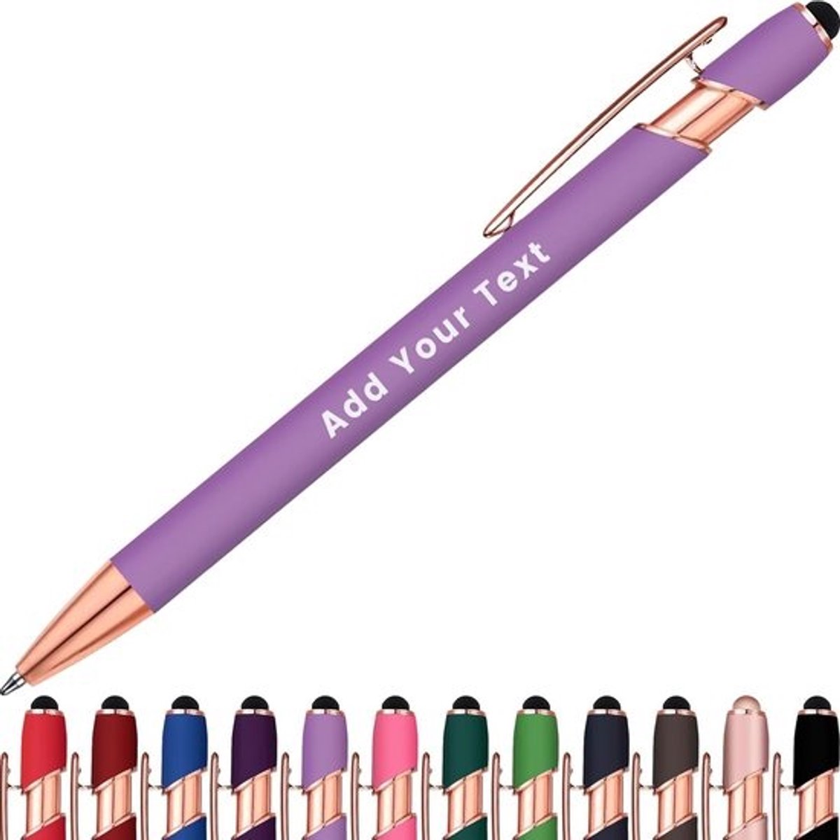 Gepersonaliseerde metalen pen met naam - aangepaste balpen met stylus tip - graveren met tekst of logo