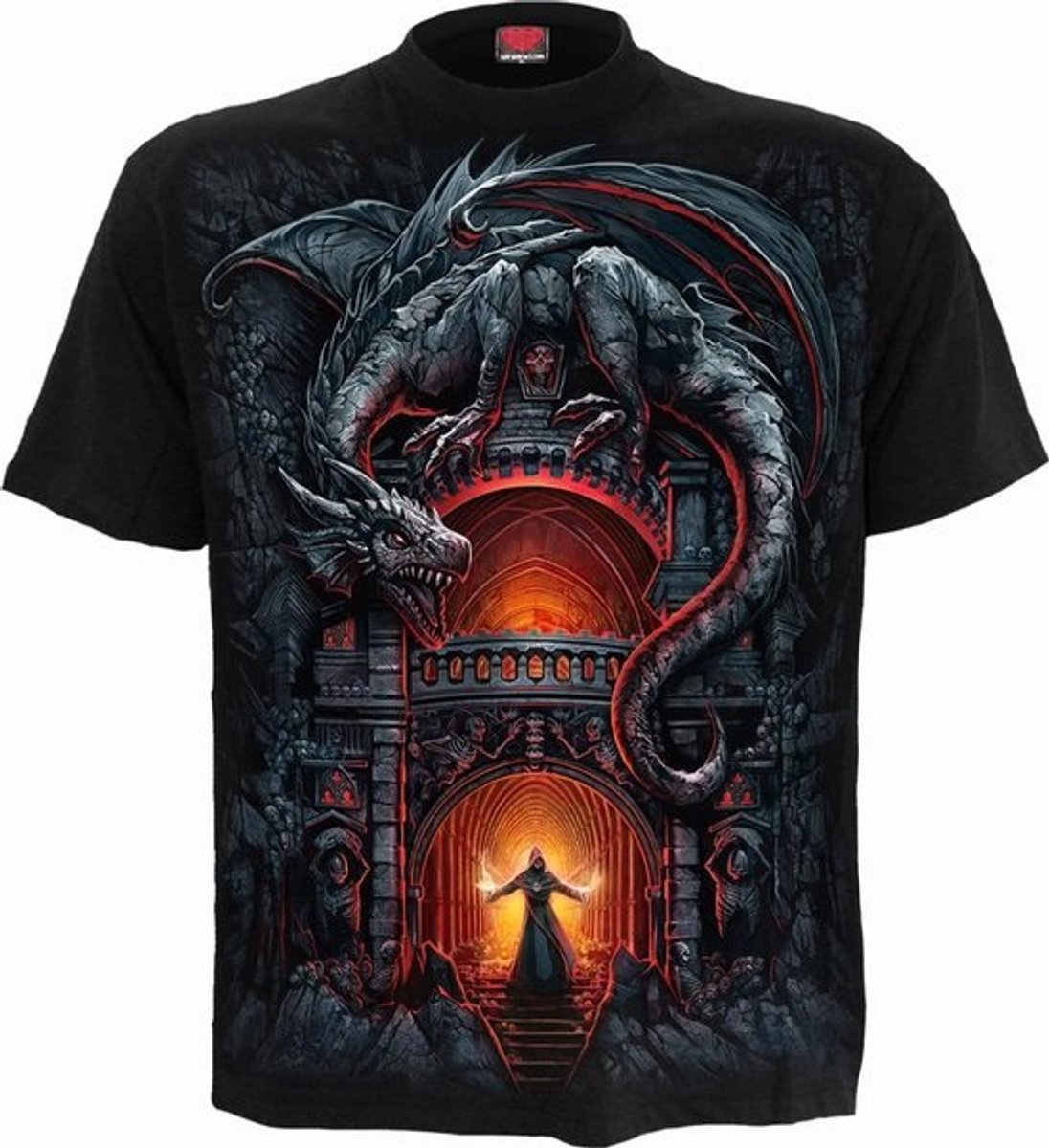 Heren T-Shirt Zwart XL Effen Ronde Hals Katoen Comfortabel
