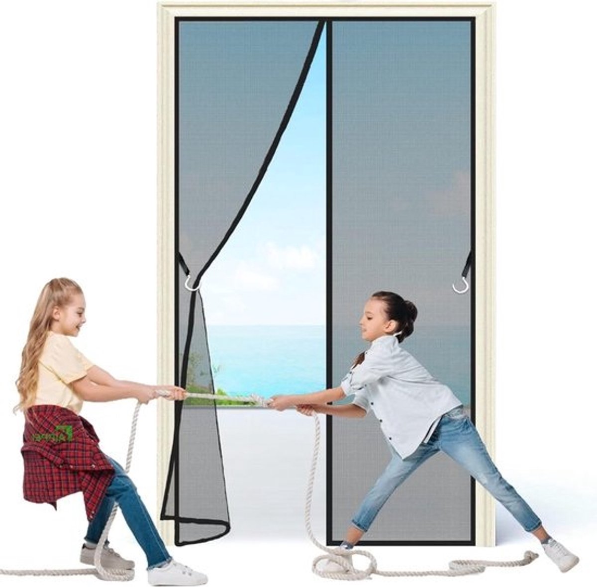 Magnetische Hordeur - Vliegendeur Gordijn - Insecten Buiten Houden - Automatisch Sluitend - 255x290 cm - Zwart