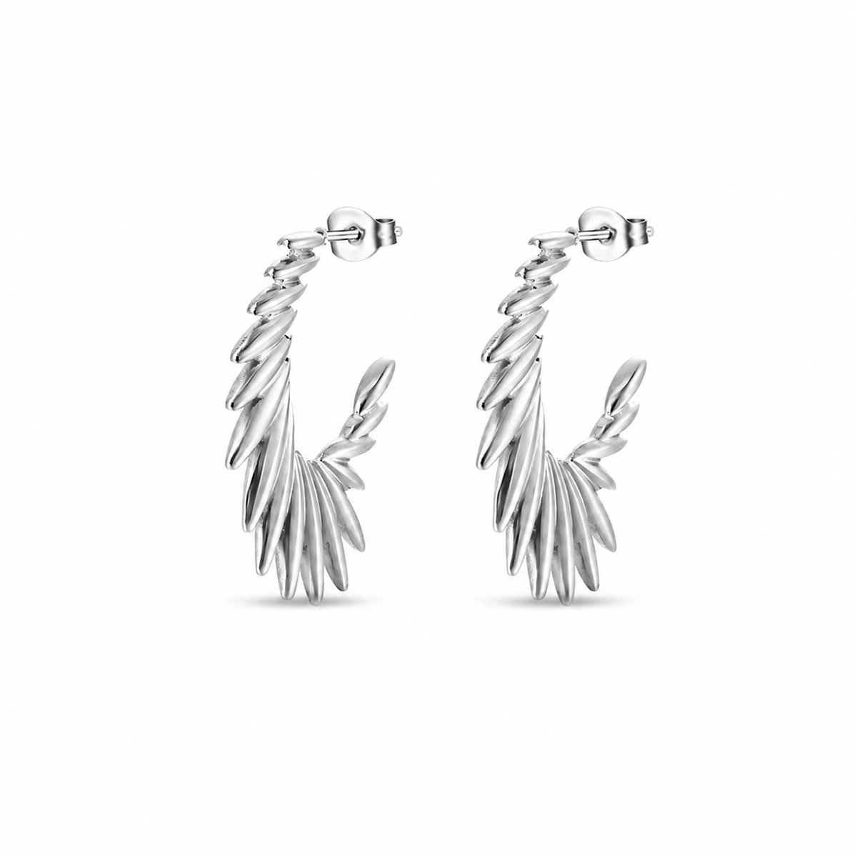 Veldy Oorbellen Dames - Oorbellen Dames Zilver - Zilverkleurige RVS Oorbellen - Stainless Steel Oorbellen - Dames Sieraden - Oorbellen - Zilver