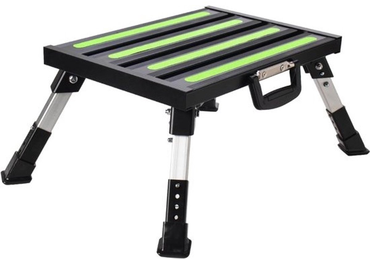 RV Vouwtrap - Mobiele trap - Veilig instappen - Met handvat - 1500 lbs draagvermogen - Zwart