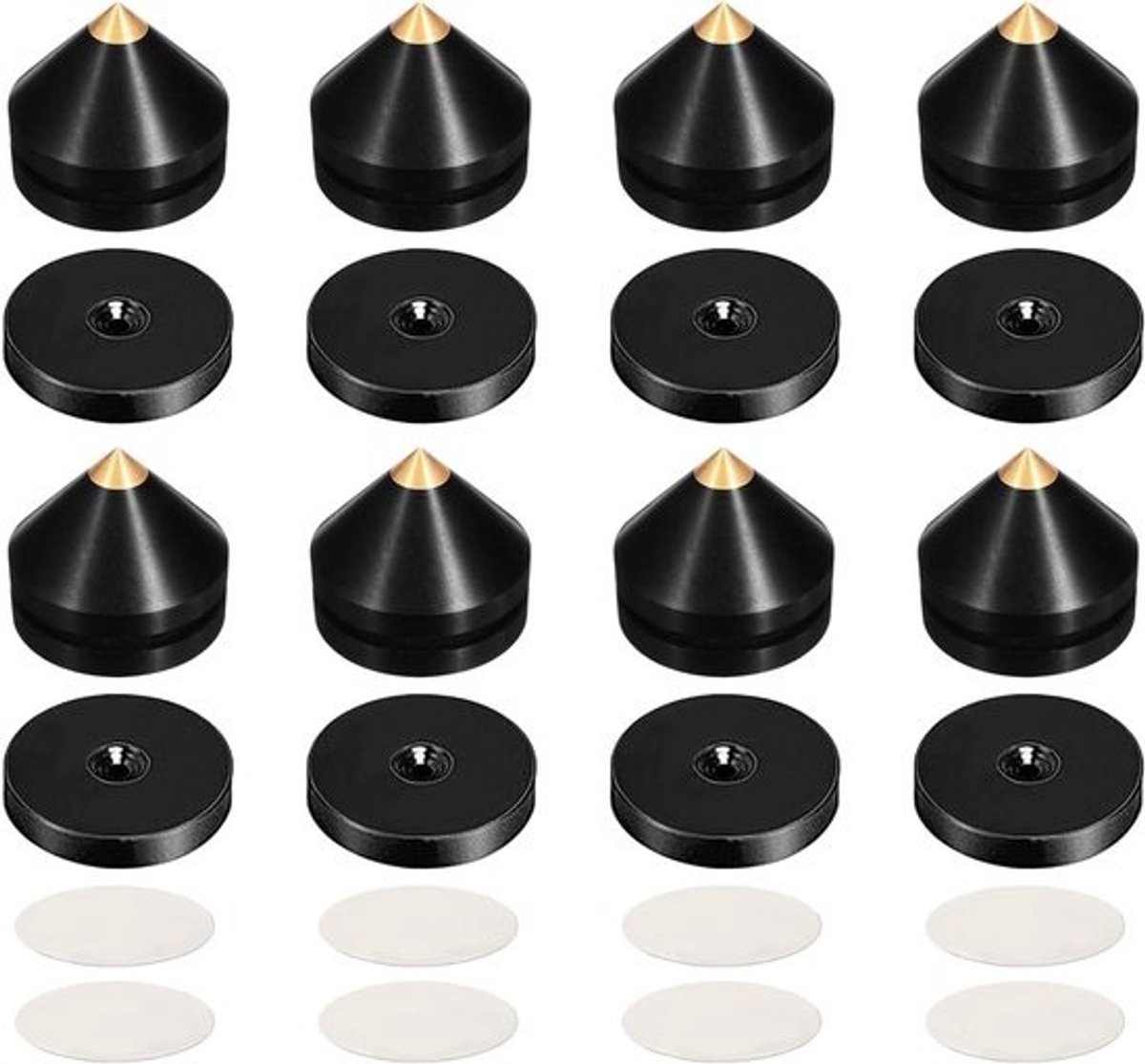 Luidspreker Spikes - Speaker Pootjes - Geluidsverbetering - Trillingsdempend Ontwerp - 22 mm Hoog - Goudkleurig