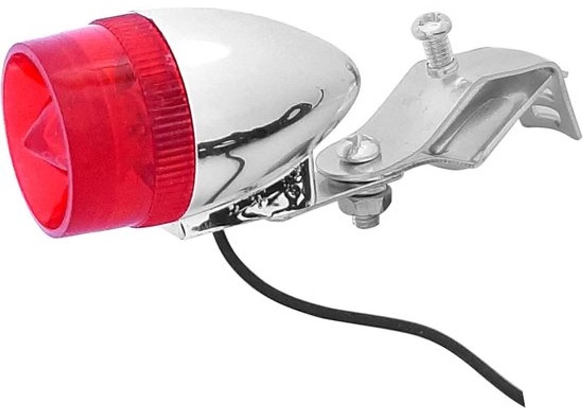 Rond Achterlicht Fiets - Verchroomd Vintage Stijl voor Frame en Spatbord