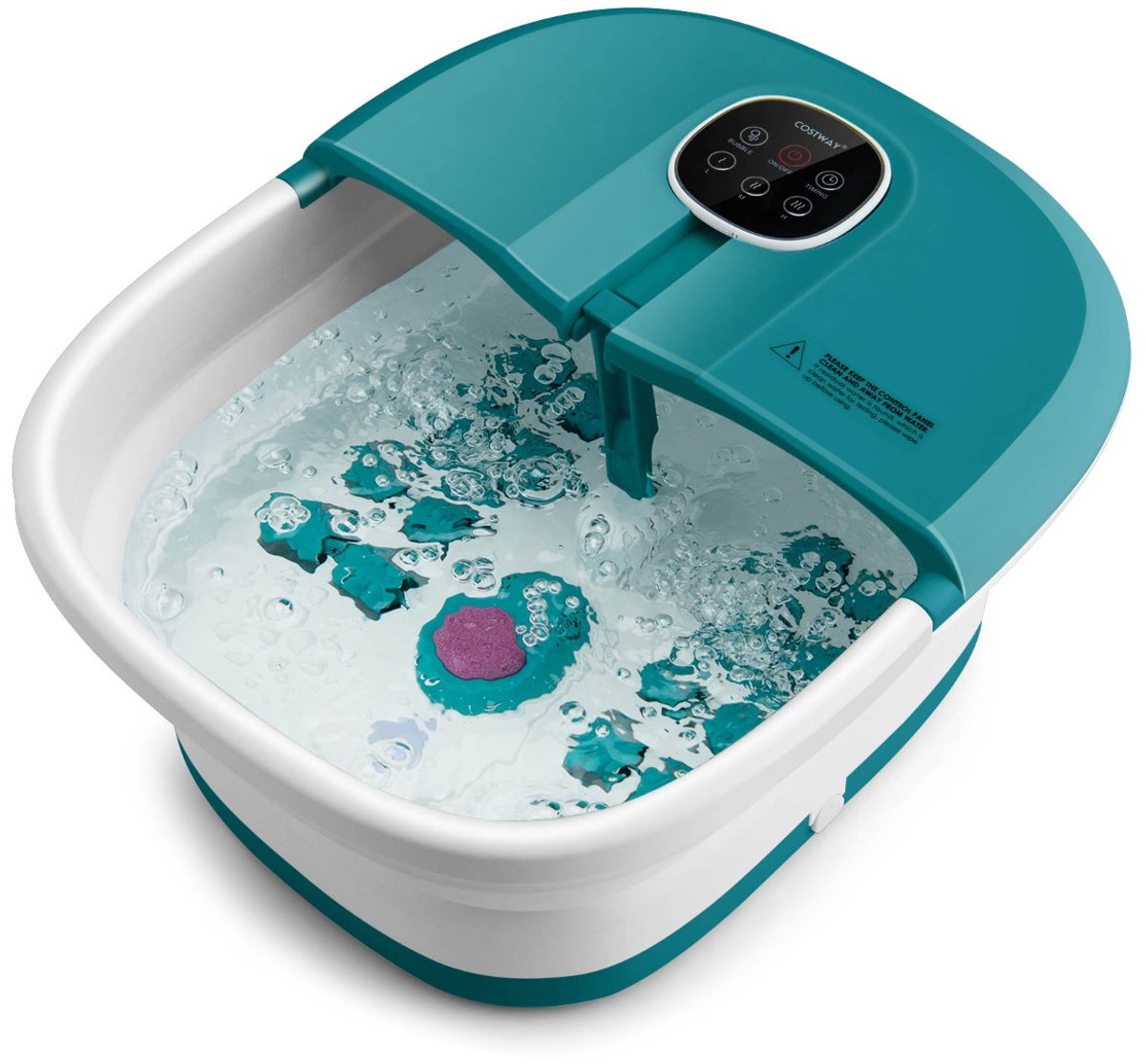 SureDeal® - Opvouwbaar Voetbad Massageapparaat - 33 -5x41x20 -5 cm - ABS+PP - Turquoise - Shiatsu - Bubbel -Rolmassage - Verwarming -Afstandsbediening