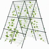 ECTEATOY® Verstelbaar Klimrek met A-vormig en Plantenbeschermingsnet - Plantensteunset - Stalen Frame - 180x100x180 cm - plantensteun voor klimplanten, bloemen, nuttige planten