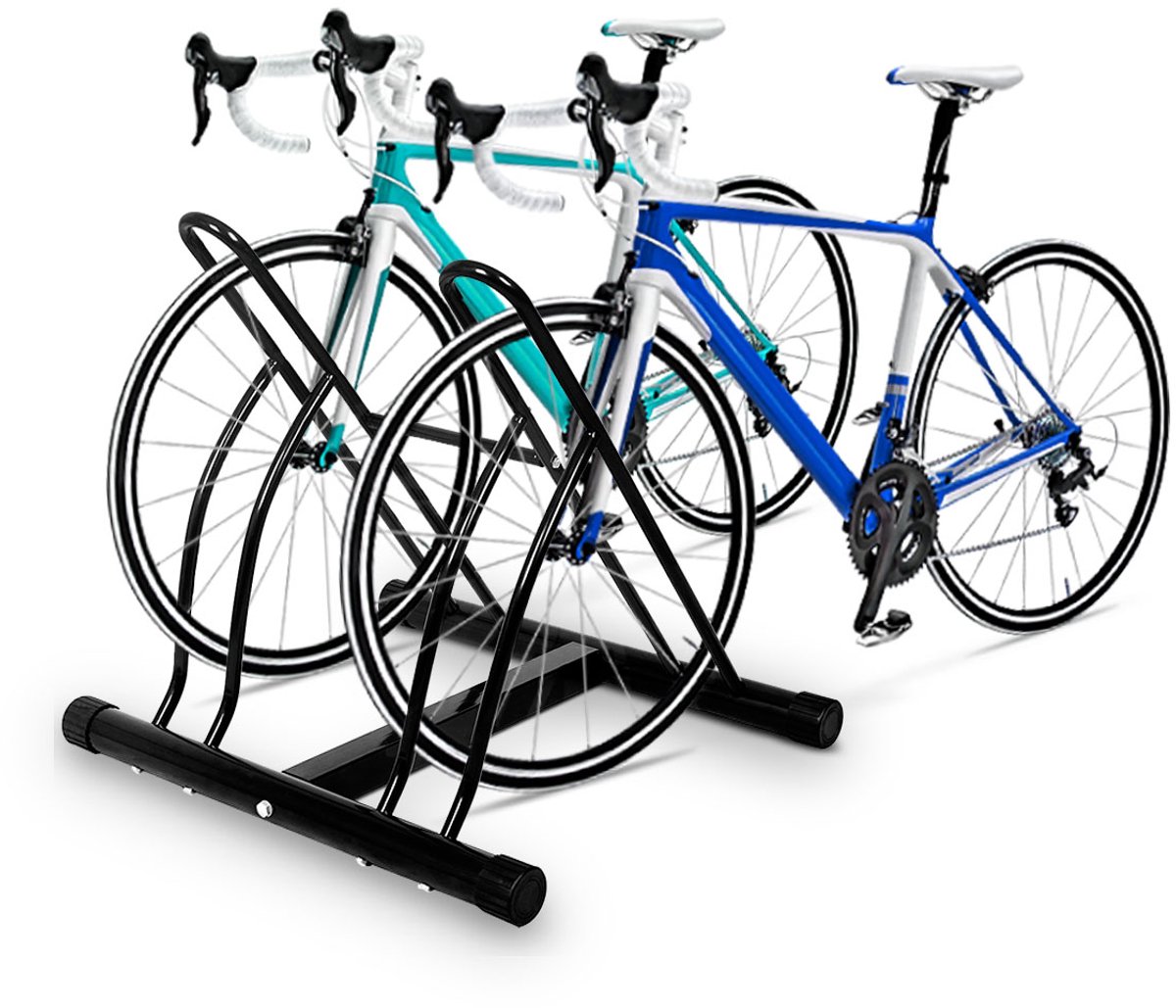 SureDeal® - Cardio fitne - Fietsenrek Vloerstandaard Fietsenrek - Fietsen Meervoudige Standaard - 60x53x56 cm - Zwart