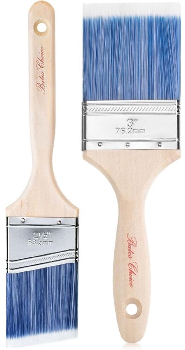 Set van 2 Verfkwasten met Houten Handvat voor Huisverf en Afwerking