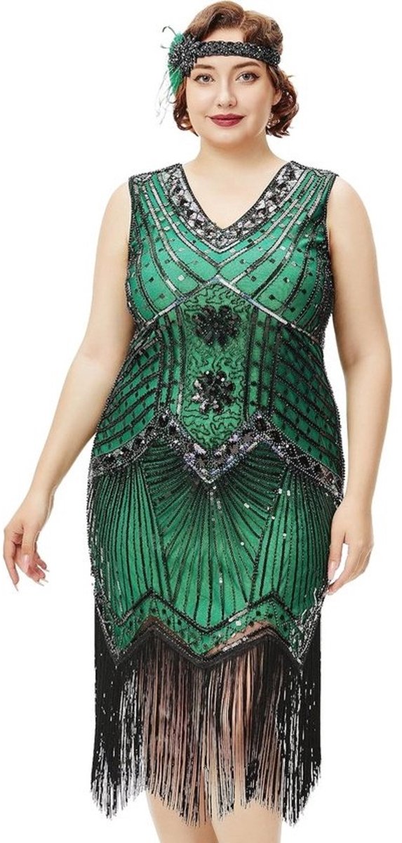 Klassieke Vrouwen Flapper Jurk Jaren 20 Stijl Dansjurk met Kralen