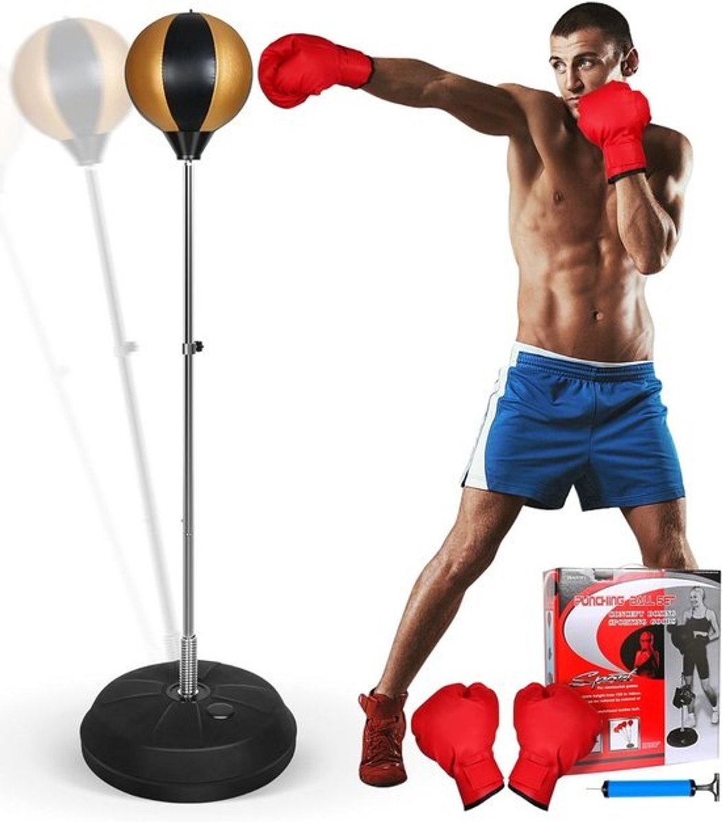 Staande Bokszak Speedball voor Krachttraining en Conditie Trainingsset
