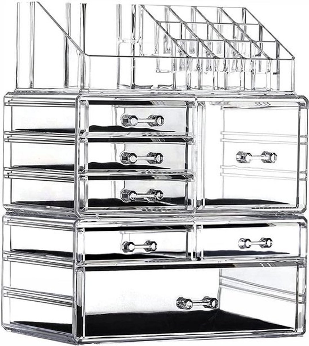 Grote Transparante Make-up Organizer met 7 Laden - Stapelbare Acryl Opberger voor Cosmetica en Sieraden