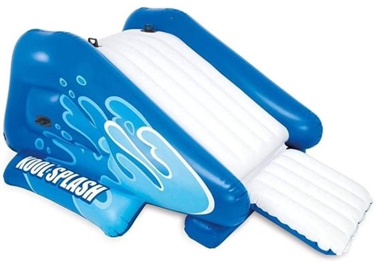Grote Opblaasbare Waterglijbaan voor Zwembad - Tuinslang Aansluiting - 333 x 206 x 117 cm