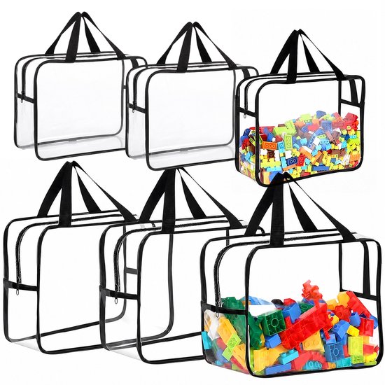 Transparante PVC Opbergtas-Opbergtas Voor Speelgoed-Strandtas-Waterdichte Tas Met Rits-6 Stuks — afbeelding 2