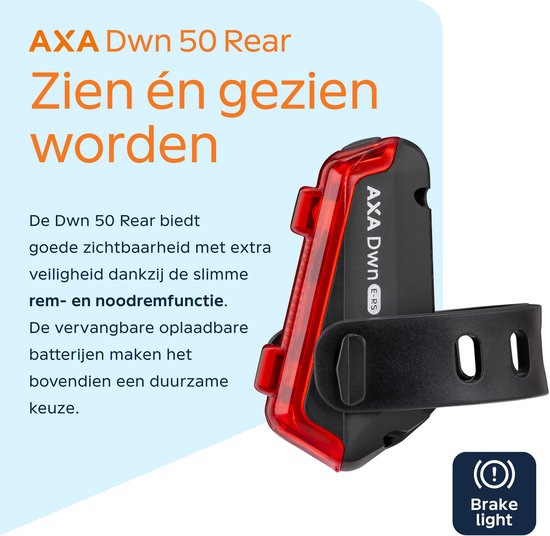 AXA Dwn Rear USB achterlicht met remlichtfunctie – Noodremlichtfunctie – meer dan 40 candela – USB oplaadbaar — afbeelding 4
