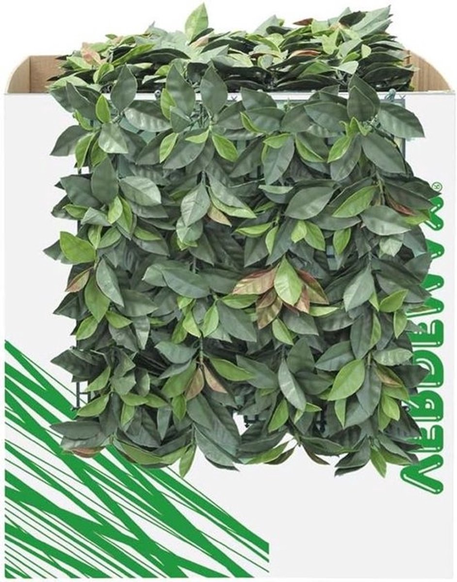 Kunstheg met Bladeren - Decoratieve Heg - Tuin Decoratie - UV-Behandeld - 50 x 50 cm - Groen
