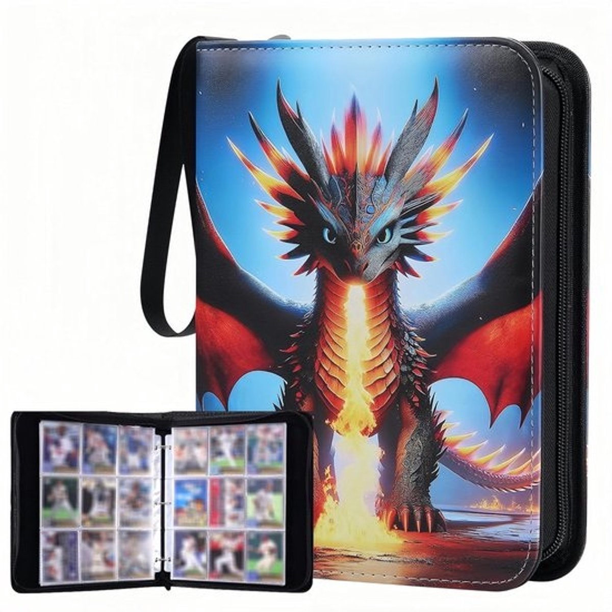 Opbergalbum Kaarten - Verzamelmap - Kaarten Organiseren - Grote Capaciteit 900 - 30x30 cm - Draak