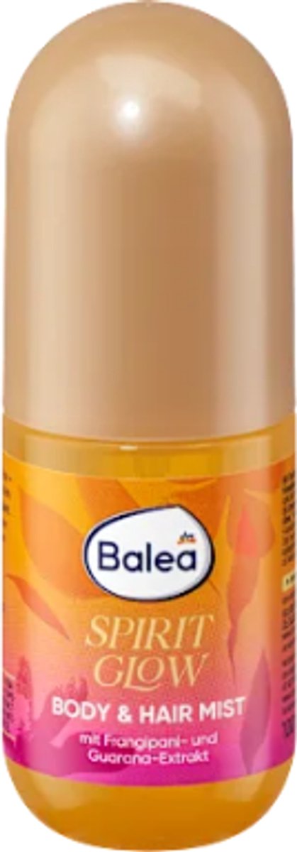 Balea Body & Hair Mist Spirit Glow | 1x 100 ml - Met frangipani- en guarana-extract | Bodyspray - Haarparfum - Limited Edition 2026