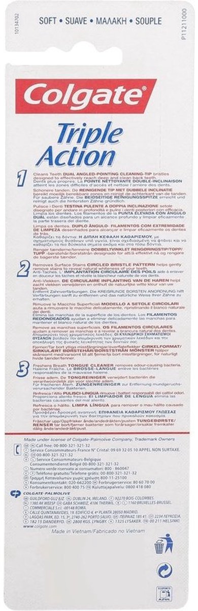Handtandenborstel Zacht - Poetsborstel Set - Dagelijkse Mondhygiëne - Triple Action Reiniging - 3 x 2 Stuks