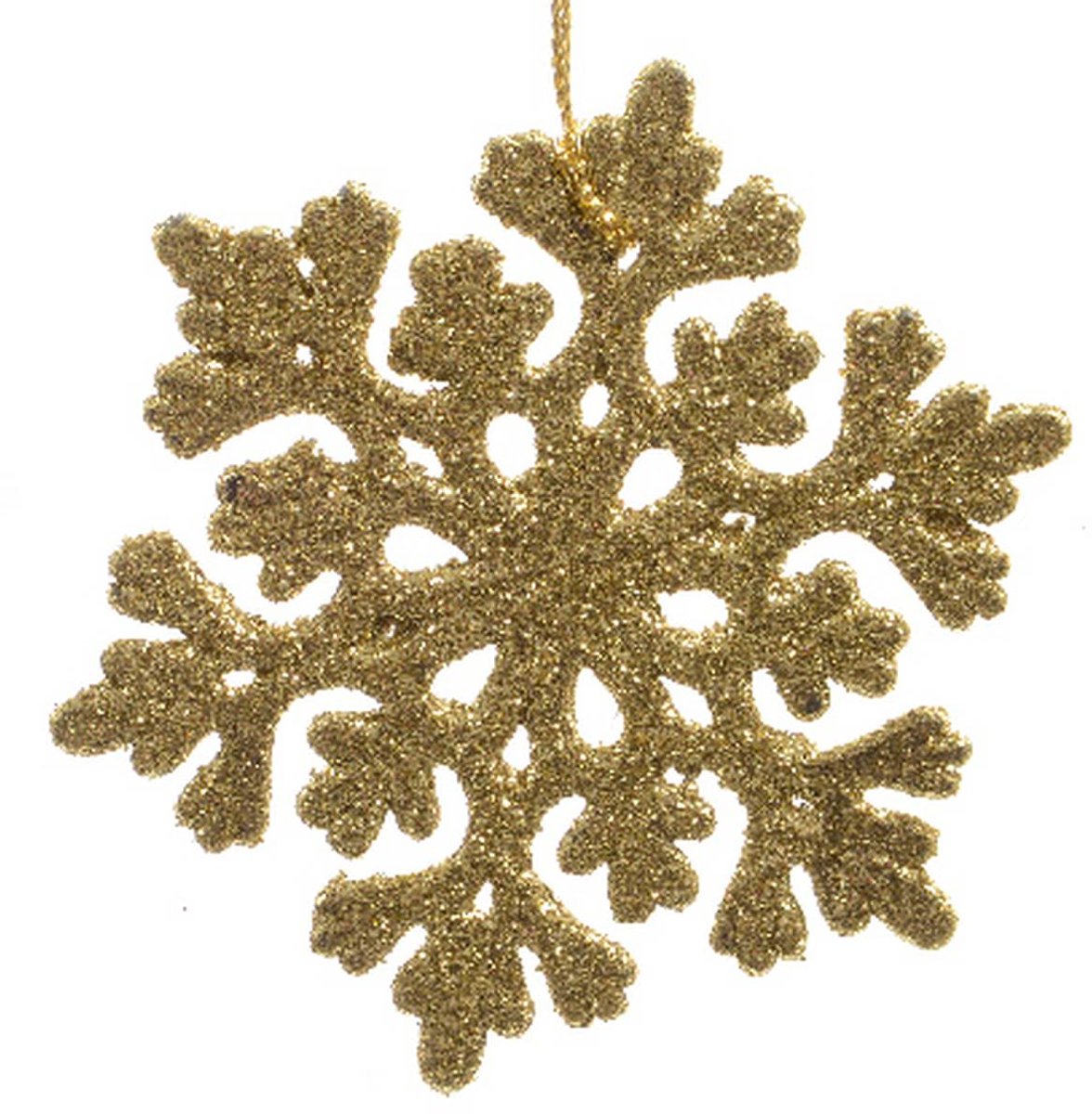 Kaemingk Kersthanger sneeuwvlok goudkleurig glitter Ø 9 cm