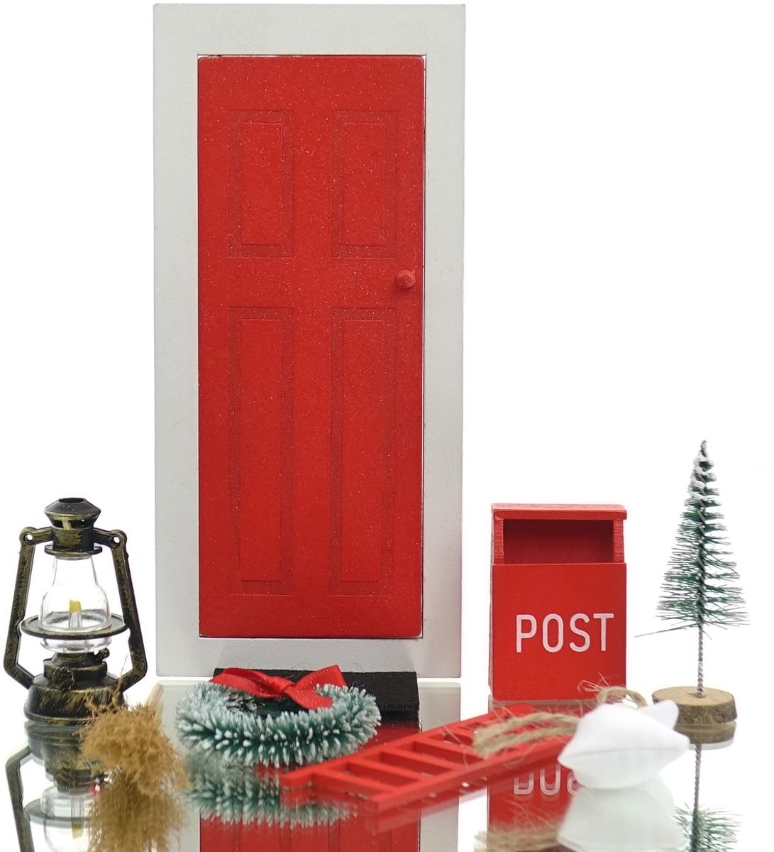 Gasper Kerstkabouterset Rood & wit 9-delig - Hout & kunststof