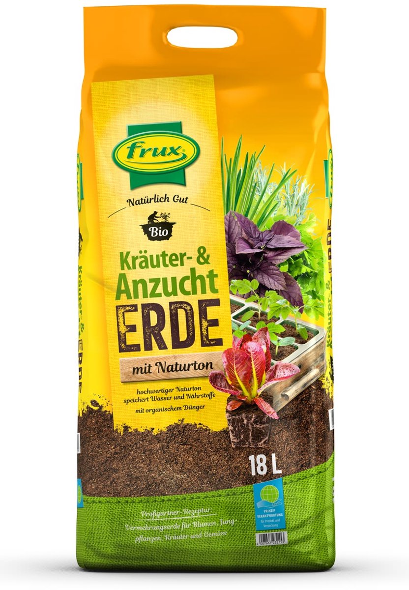 frux Pro Bio kruiden- en zaaiaarde met natuurklei - 18 liter