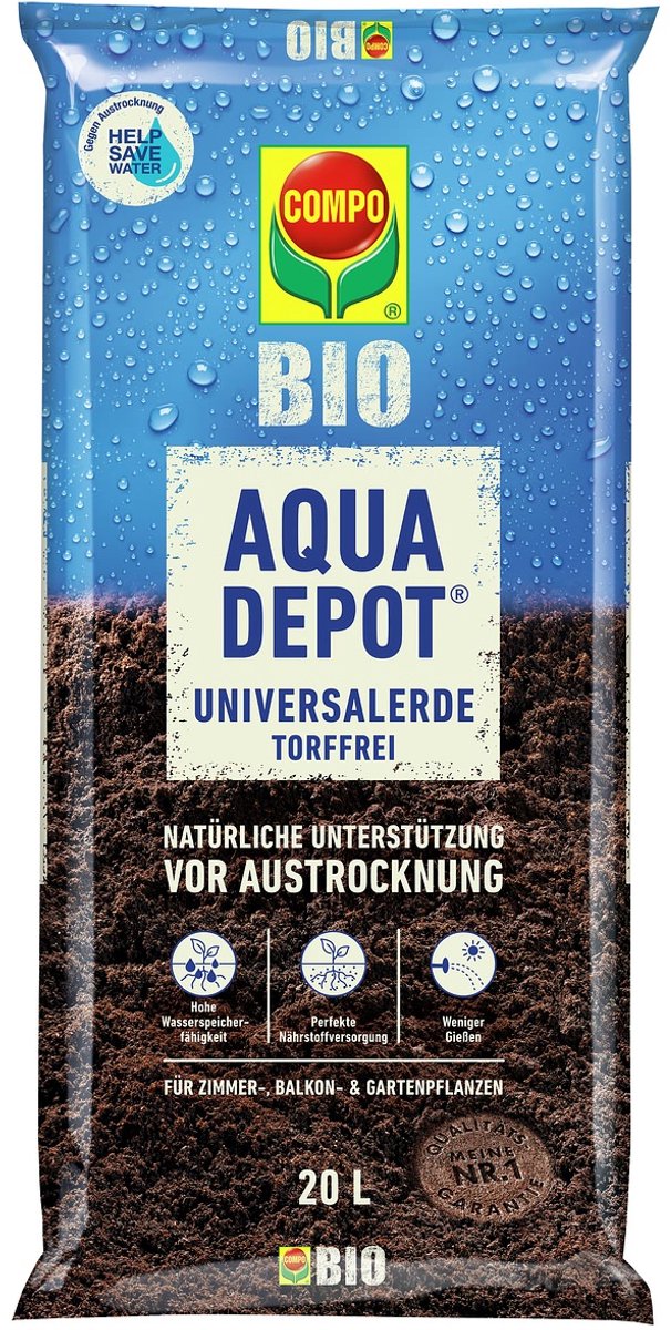 COMPO BIO AQUA DEPOT universele potgrond turfvrij - 20 liter