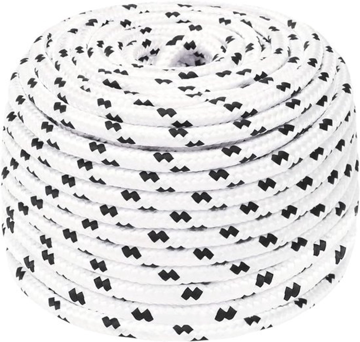 Gevlochten Boot Touw - Meertouw Polyester - Veilig Afmeren - UV Bestendig Slijtvast - 10mm x 25m - Wit