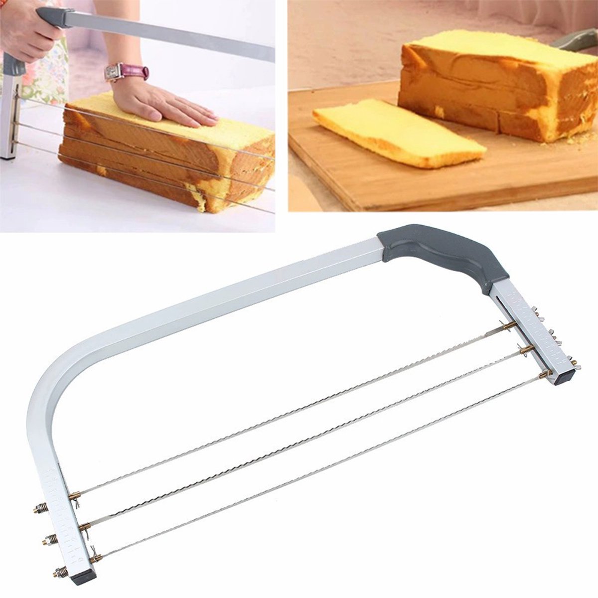 MODFU Taartsnijder – Roestvrij staal & aluminium – Voor gelijkmatige stukken – Praktisch keukenhulpmiddel voor bakken en feestjes – 52 cm
