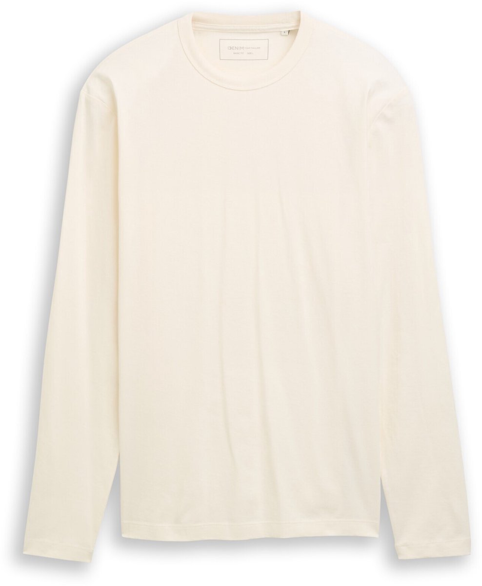 Tom Tailor Denim - Basic katoenen shirt met lange mouwen - Maat S - Gardenia White