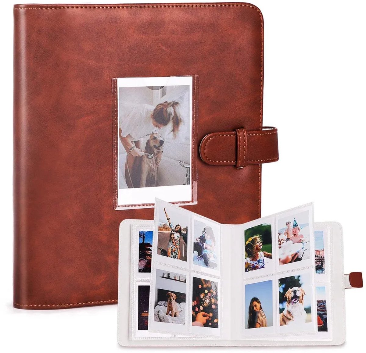 Fotoalbum voor Instax Mini – 273 Foto’s – Geschikt voor 3 Inch Instant Film – Bruin – Compatibel met Instax Mini Camera’s & Instant Printers