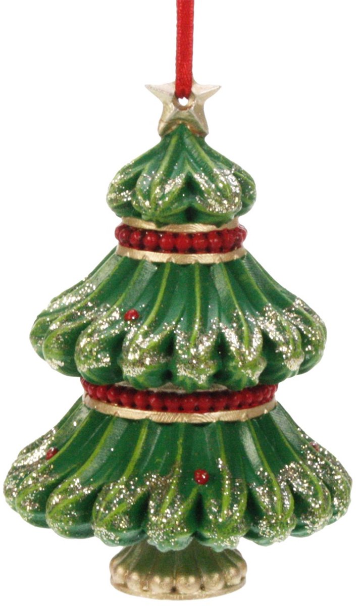 Ornament kerstboom 6x6x9,5cm