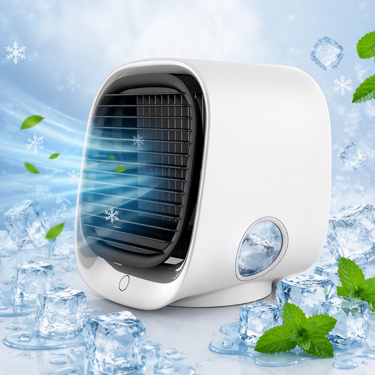 Sogiol® Mobiele Airco - Airconditioning - Humidifier & Ventilator - Verneveling - USB Airconditioner- 3 Snelheden - Snelle Koeling in 90 Seconden - Wit