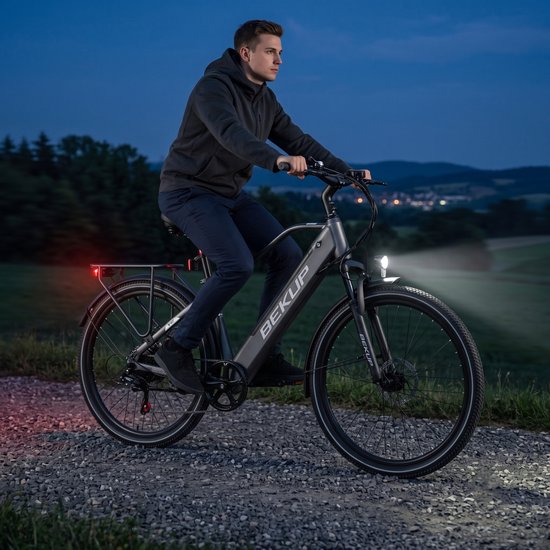 Bekup 26 Inch Heren Elektrische Fiets V2, Hoog‑koolstofstaal Frame, 250W Achtermotor 45Nm, 36V 14,5Ah Accu, Shimano 7‑versnellingen, Schijfremmen, LCD‑display, Trapondersteuning tot 75km — afbeelding 5